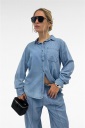 camicia in cotone effetto chambray operation